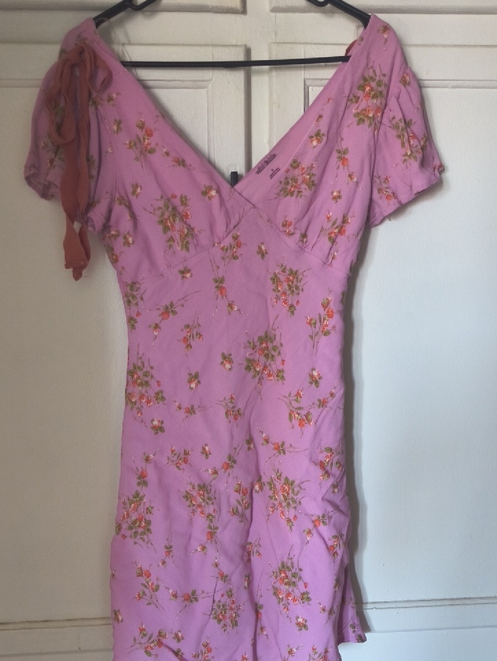 Floral Pink V-Neck Summer Dress